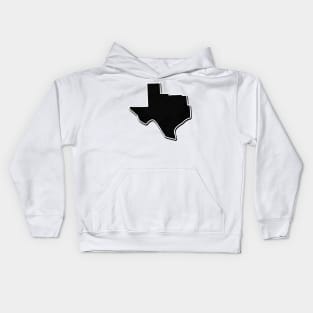 Black Texas Outline Kids Hoodie